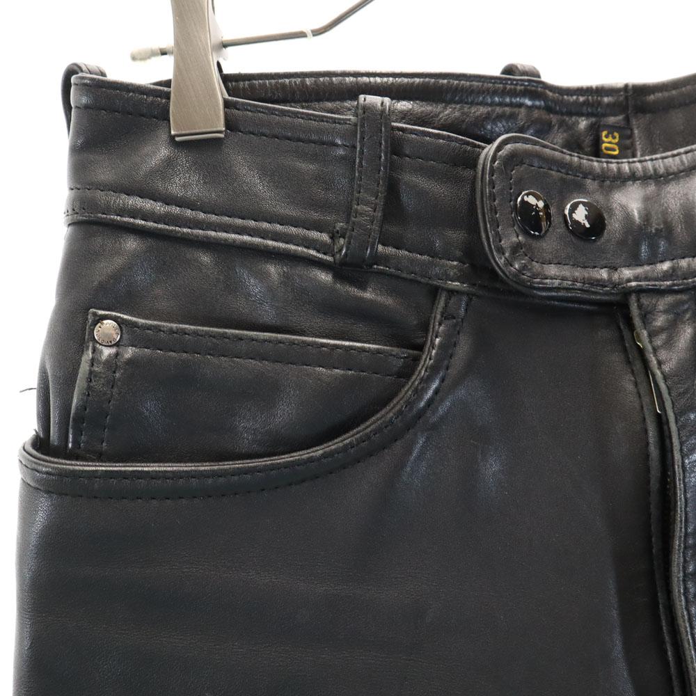 HARLEY DAVIDSON 90s Old Leather pants W30 black Bike wear Men's Used