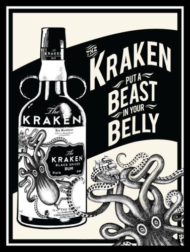 

The Kracken retro vintage style metal signplaque man cave pub bar 20x30cm（7.8x11.8inch）