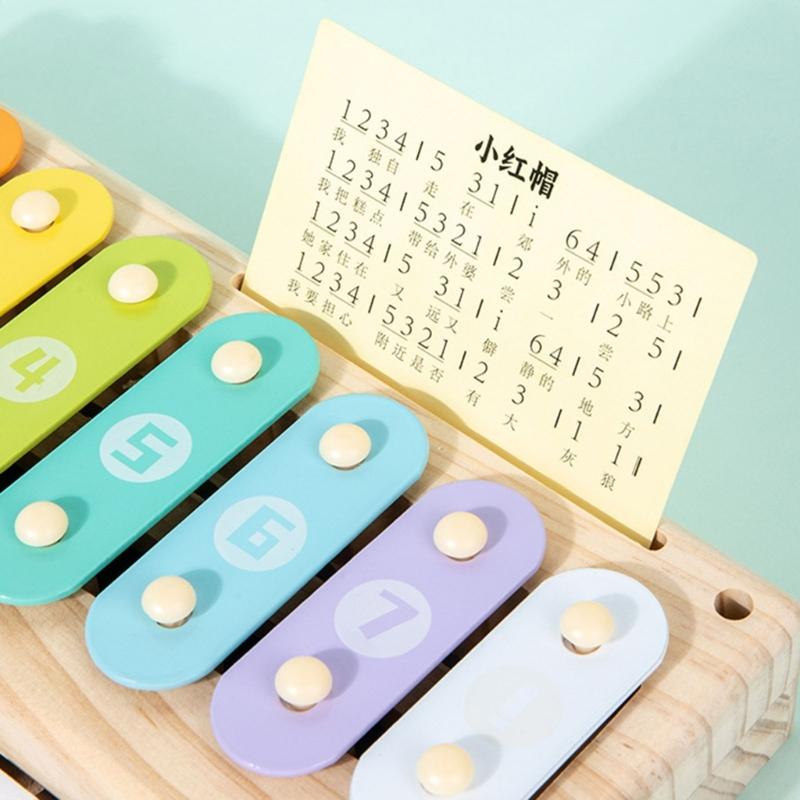 Children Musical Toy 8 Note Xylophone Wooden Percussion Music Instrument Toy For Toddler Auditory and Fine Motor Skill