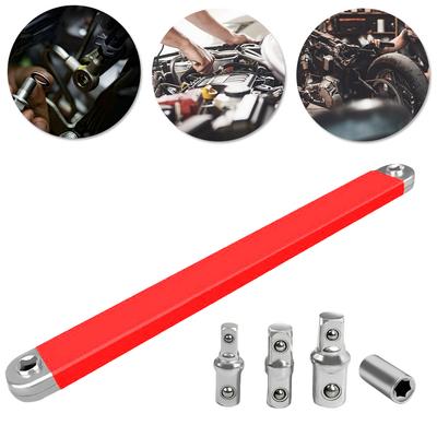 Impact Ready Offset Extension Wrench & 1/2 1/4 3/8inch Square Adapters Offset Ratchet Spanner Socket Wrench Tool for Small Place