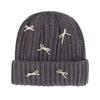 Korean Version Simple Solid Color Bow Plush Hat for Women In Autumn and Winter New Thickened Warm and Cold Proof Knitted Head Hat