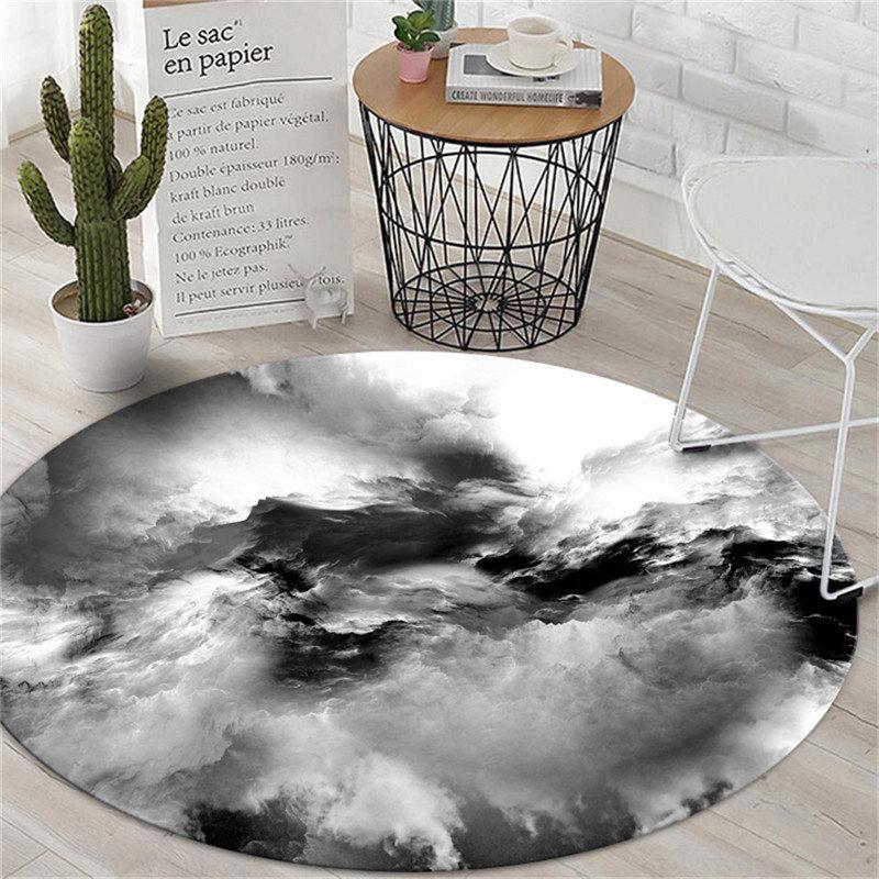 Children's Room Coffee Table Carpet Living Room Chair Cushion Non-slip Abstract Colorful Cloud Cushion Round Carpet