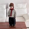 Children's clothing striped thickened sweater new children's clothing baby autumn and winter clothes boys velvet suit