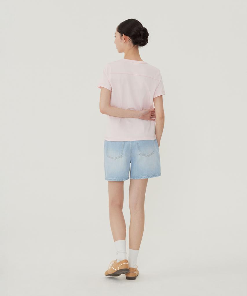 COVERNAT WOMAN Number Logo T-Shirt Pink
