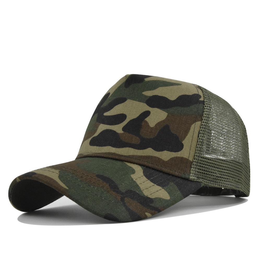 Customized Logo Printed Baseball Cap Hard Top 5 Panels Mesh Caps For Unisex Women Cap Breathable Sun Hat Pure Color Gorra Wholesale