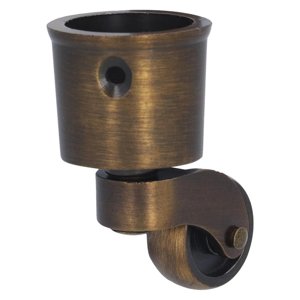 4Pcs Wear Resistant Round Cup Caster Sturdy Matte Stable Furniture Wheel Silent Brushed Antique Caster Cabinet Piano Table Chair