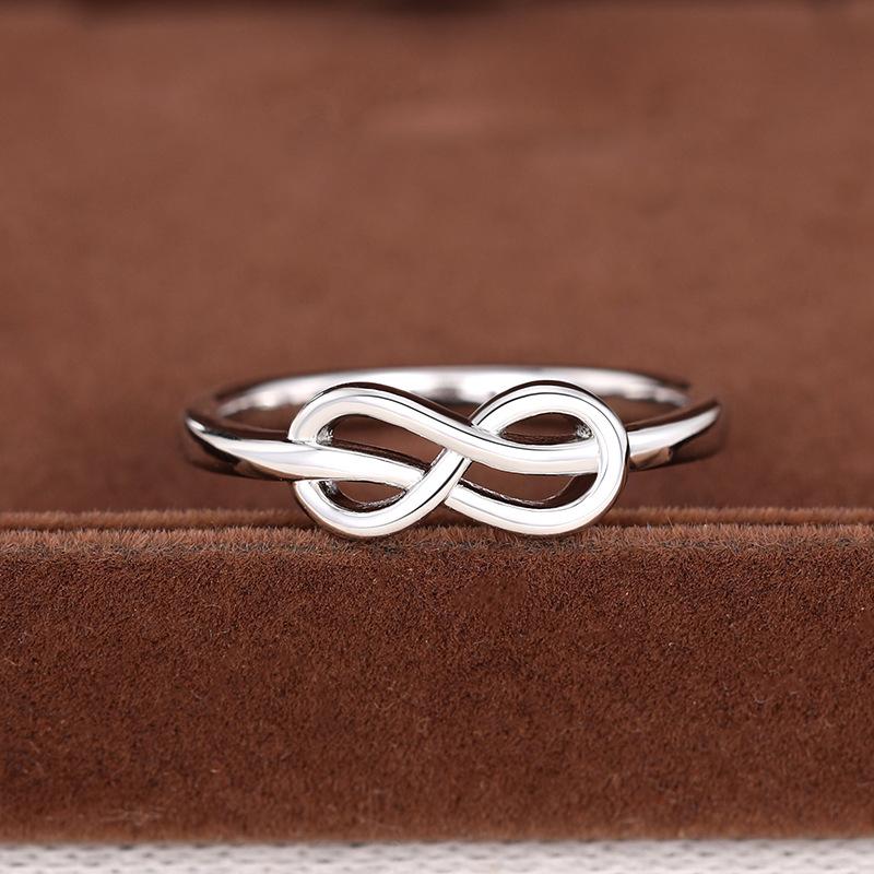 Luxury Female Rings  Sterling Silver Minimalist Infinity Design Women Finger Rings Accessories Daily Party  Bulk