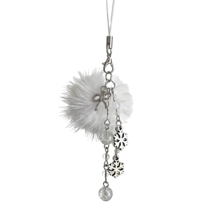 

Cute Bowknot Keychain Personalized Bowknot and Snowflake Pendant Phone Lanyard 1