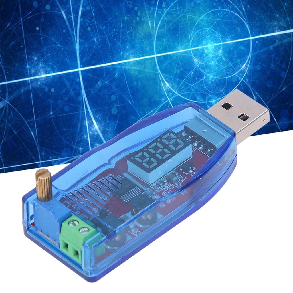 Voltage Regulator, 5V To 3.3V 9V 12V 24V USB Boost Converter USB Power Module Transparent Blue with Adjustment Knob