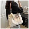 Korean Style Faux Leather Tote Bag for Women Large Capacity Commuter Shoulder Handbag