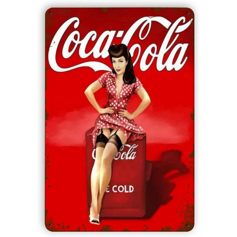 Retro Enjoy Cola Posters Retro Metal Tin Signs Vintage Posters for Game Room Bar Man Cave Cafe Garage Home Wall Decor Gift