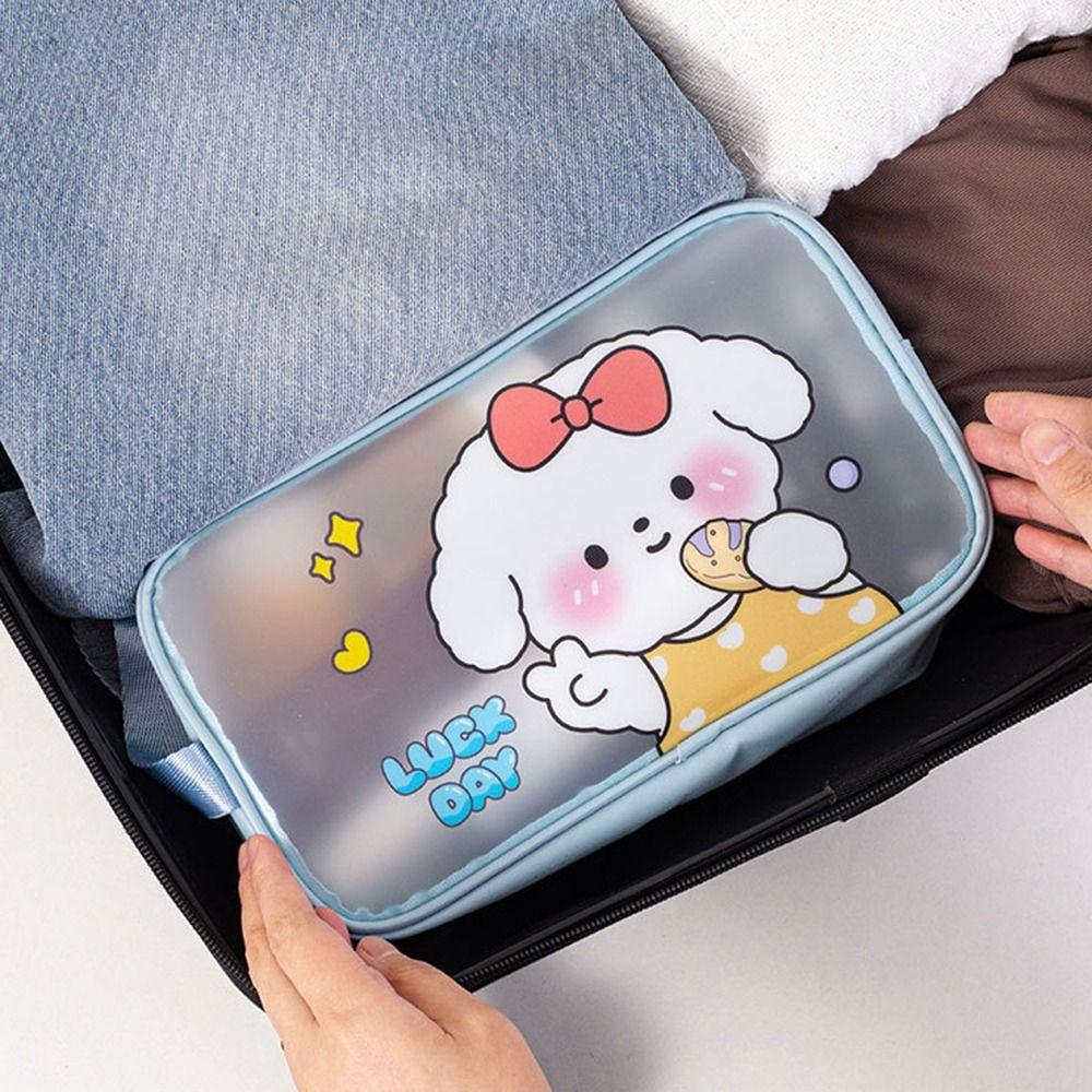 Portable Cartoon PVC Cosmetic Bag Ins Storage Bags Durable Wash Pouch Girl