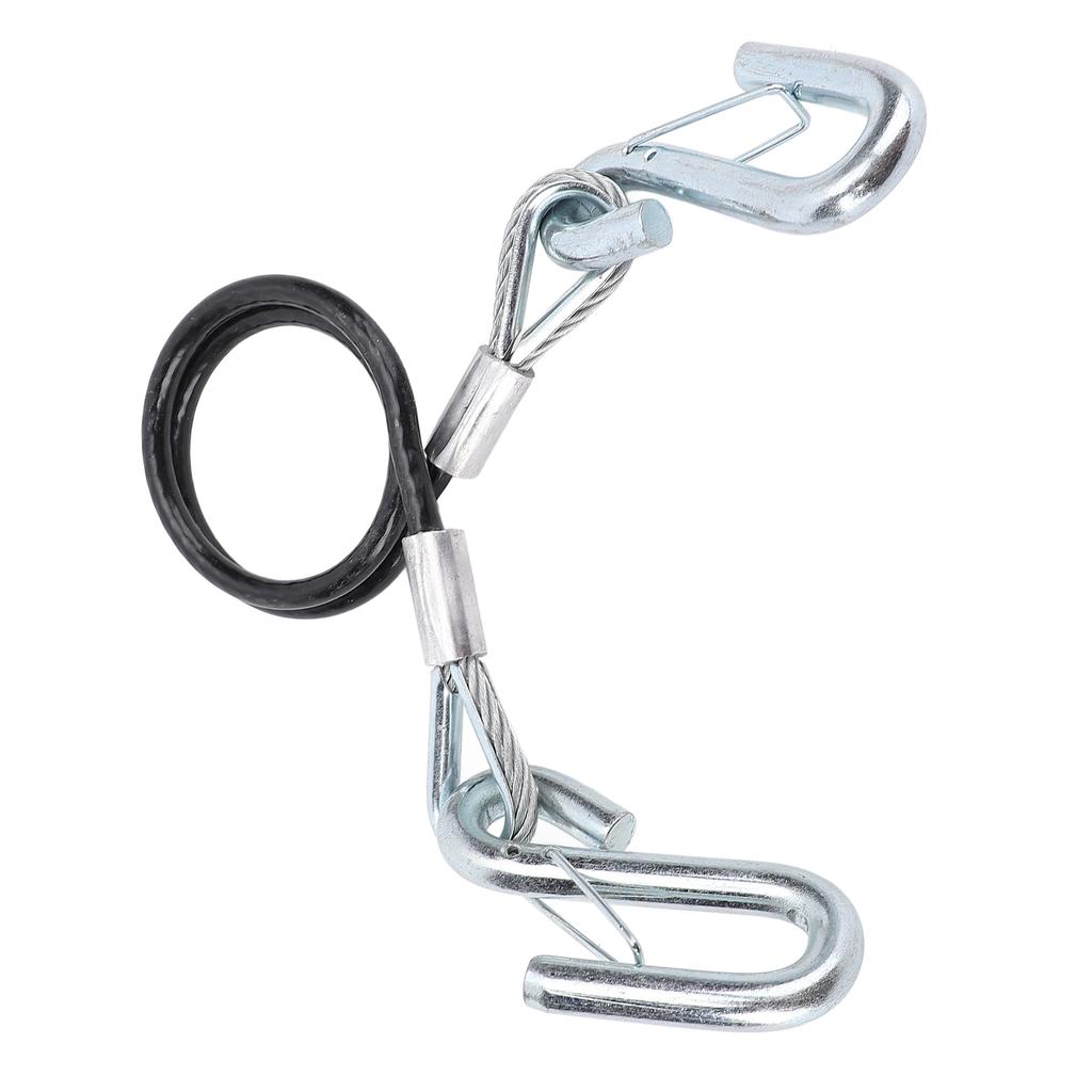 Trailer Safety Towing Cable With S Hook 3500lbs Load Bearing 27.6in Maximum Extension Length Spring Towing Rope For RV
