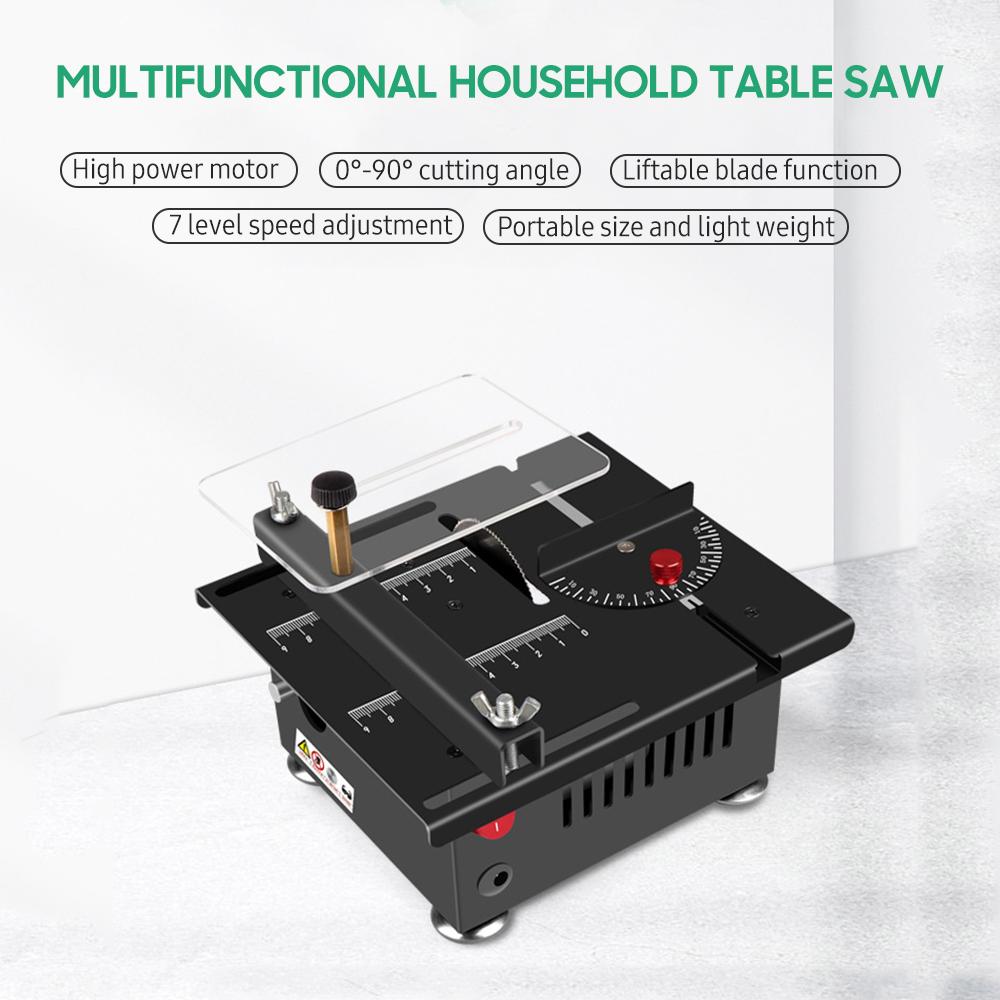100W Desktop Saw Set Multi Functional Table Saw Mini Desktop Saw Cutter Electric Cutting Machine 16mm Cutting Depth Table Saw