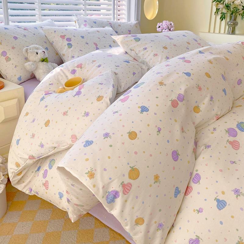 Home Textiles 60 Long-Staple Cotton Pure Cotton 4Pcs Set Cotton Bed Sheet Quilt Cover 3Pcs Set Bed Hat Class A Maternal And Infant Grade