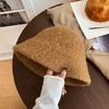 Bucket Fluffy Lambswool Hat For Women Beige Warm And Cozy Winter Hat Fashionable And Stylish