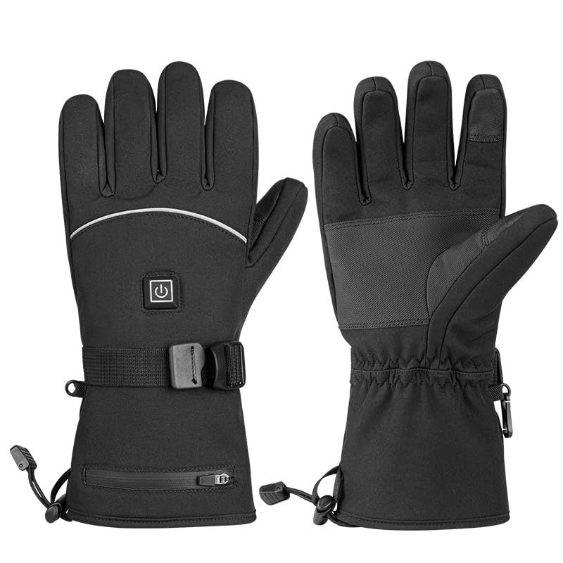 

Heated Motorcycle Gloves with 3 Temperature and Touchscreen Perfect for Winter Snow Mountain Outdoor and Unisex Settings, Water-Repellent, Windproof, чёрный