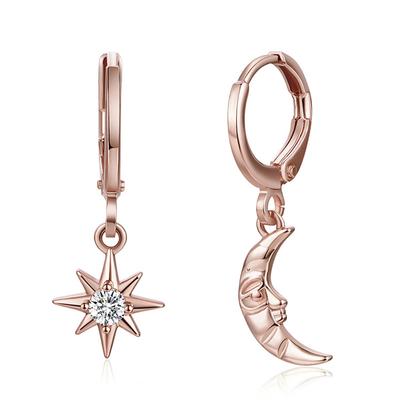 Ins Wind Personality Star Moon Earrings Fashion Women's Earrings Round Pendant Earrings