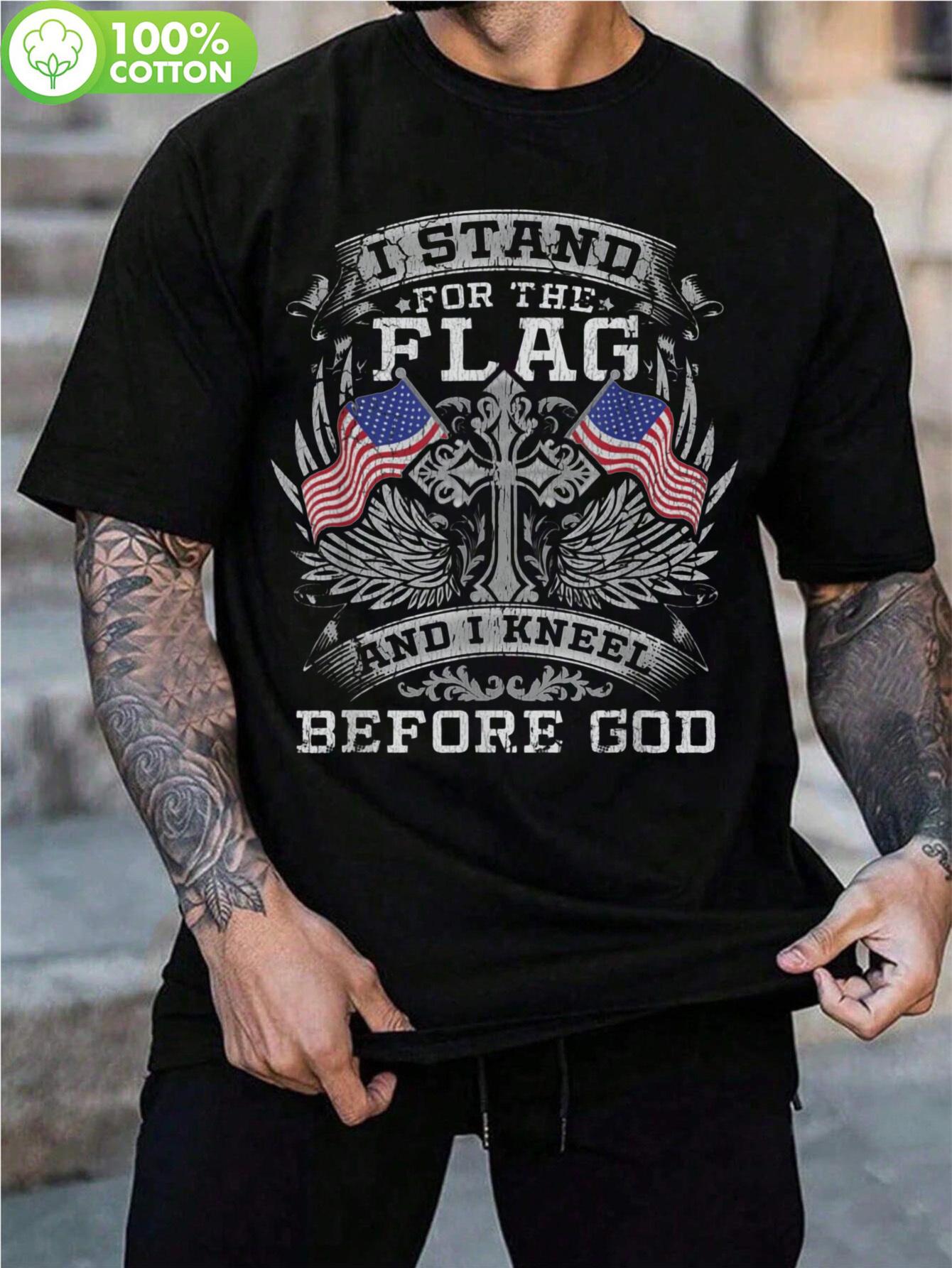 Big and Tall Christian Patriotic Tshirt - 100% Cotton Sof... L