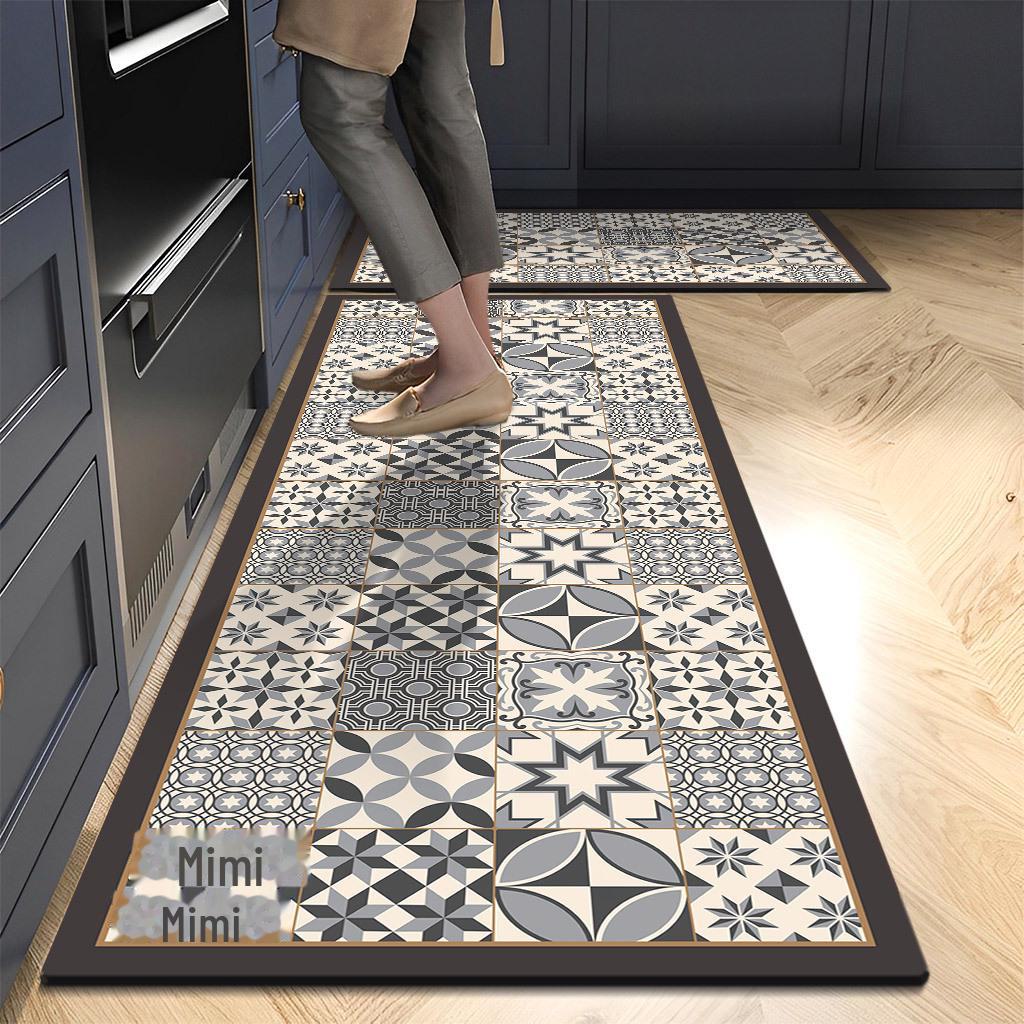 Colorful Print Kitchen Mat Soft Thickened Kitchen Floor Mat Waterproof Non-slip Oil-proof Floor Mat Runner Rug