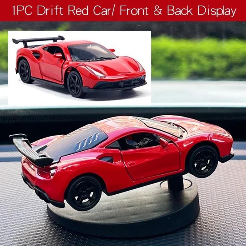 Mini Alloy Drift Car Model Simulation Sports Vehicle Decor for Car Interior 1:64 Scale Car Toy Ornament Collectible Gift