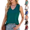 Spring Summer Women's Casual V-Neck Striped Sleeveless Vest T-Shirt Top for Cross-border Trade Europe America