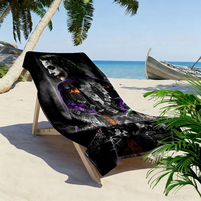 Joker Print Beach Towel, Large Soft Quick Dry Towel for Beach Camping Swimming