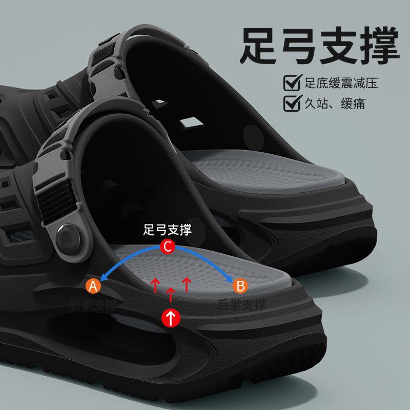 

Arch support special hole shoes men s new summer wear long standing not tired feet non-slip deodorant sandals 44 -45 [Suitable for 43-44 feet]