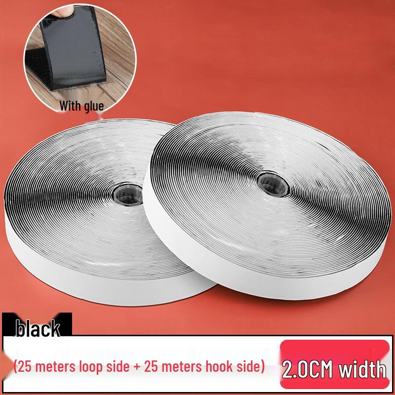 25 m dubbelsidig kardborreband - Självhäftande för gardiner, myggnät och bilmattor