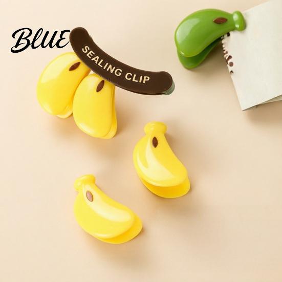 Reusable Snack Clips Sealing Fridge Shape Bag Magnetic 3Pcs Banana Clip Kitchen Accessories Clamp for Chip Bags Refrigerator Magnet