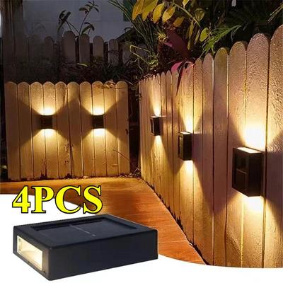 1-4pcs Solar Light Outdoor Up and Down Wall Washer Light Waterproof Solar Lamp Garden Street Balcony Yard Stairs Fence Decor