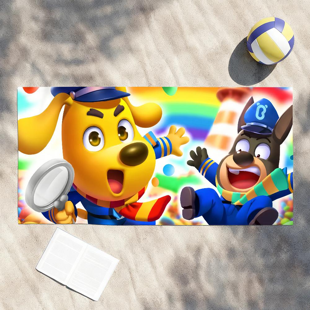 Cartoon S-Safety-Sheriff Labrador-S Towel Shower Sauna Travel Spa Quick Dry Gym Accessories Soft Large Beach Towels