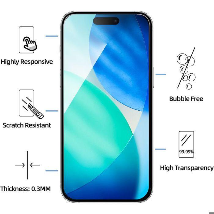 Verre Trempé - BOOLING - iPhone 17 - Protection Anti-Rayures 9H - Installation Facile - Résistant aux Chocs