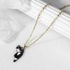 Cartoon Cats Pendant Necklace Cute Calico Cat Naughty Cow Kitten Animal Alloy Chain Jewelry for Women Men Trendy Friendship Gift