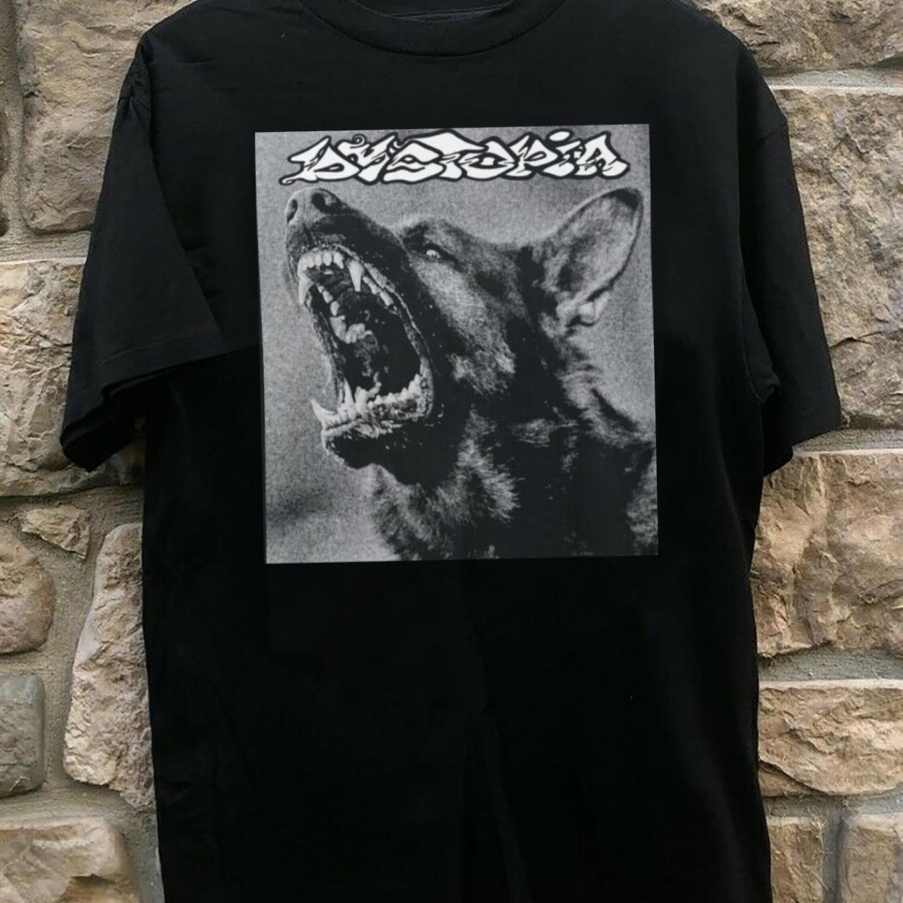 Dystopia Band Shirt x Crust Punk black short sleeve T shirt Reprint L