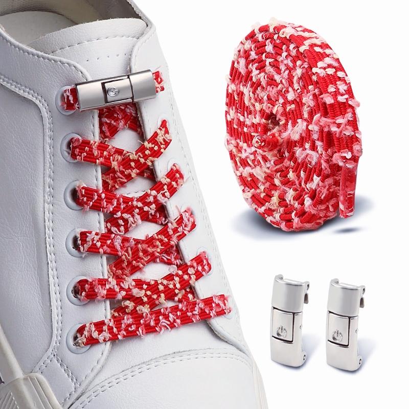 Druckverschluss Metall Schnürsenkel-Clips Schnürsenkel ohne Binden Elastische Schnürsenkel-Endkappen Faulen Sneaker Schnürsenkel-Schlösser