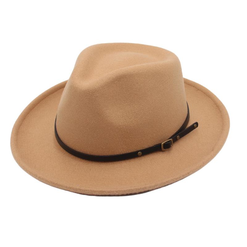 Fedora Top Hat Small Black Belt Accessories Model Walk Show Felt Hat Jazz Dance Dress Up Hat
