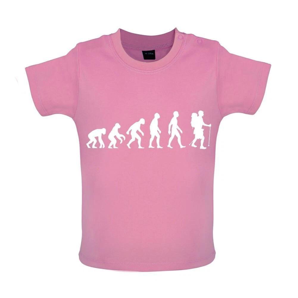Evolution of man hiker - Baby Kids T-Shirt / Body- hiking walking climbing 100