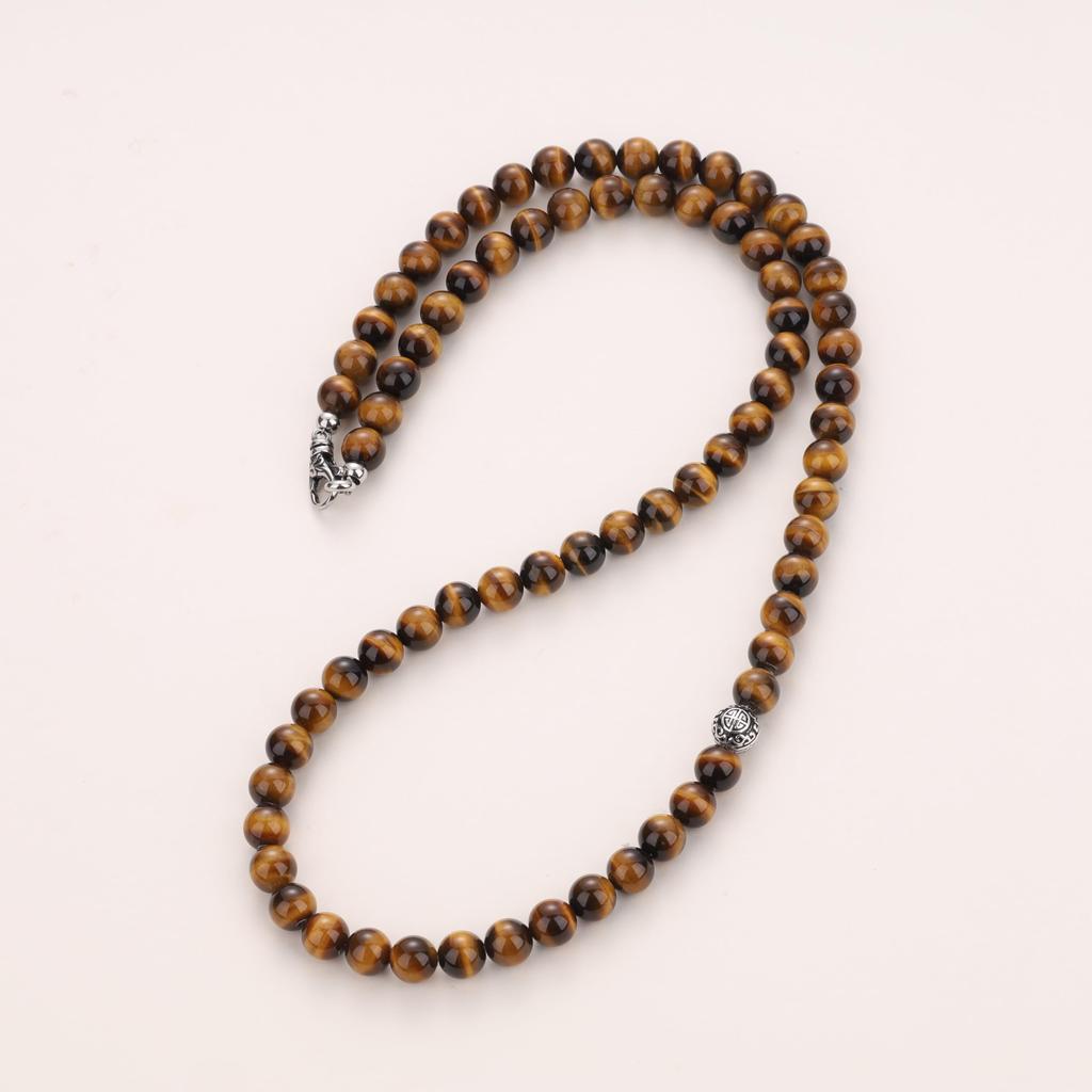 [COAI] Tiger Eye Lightning Pattern Lucky Charm Power Stone Necklace (Unisex)