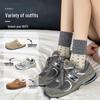 Women's Retro Polka Dot Mid-Calf Cashmere Socks - Warm & Thickened for Autumn/Winter