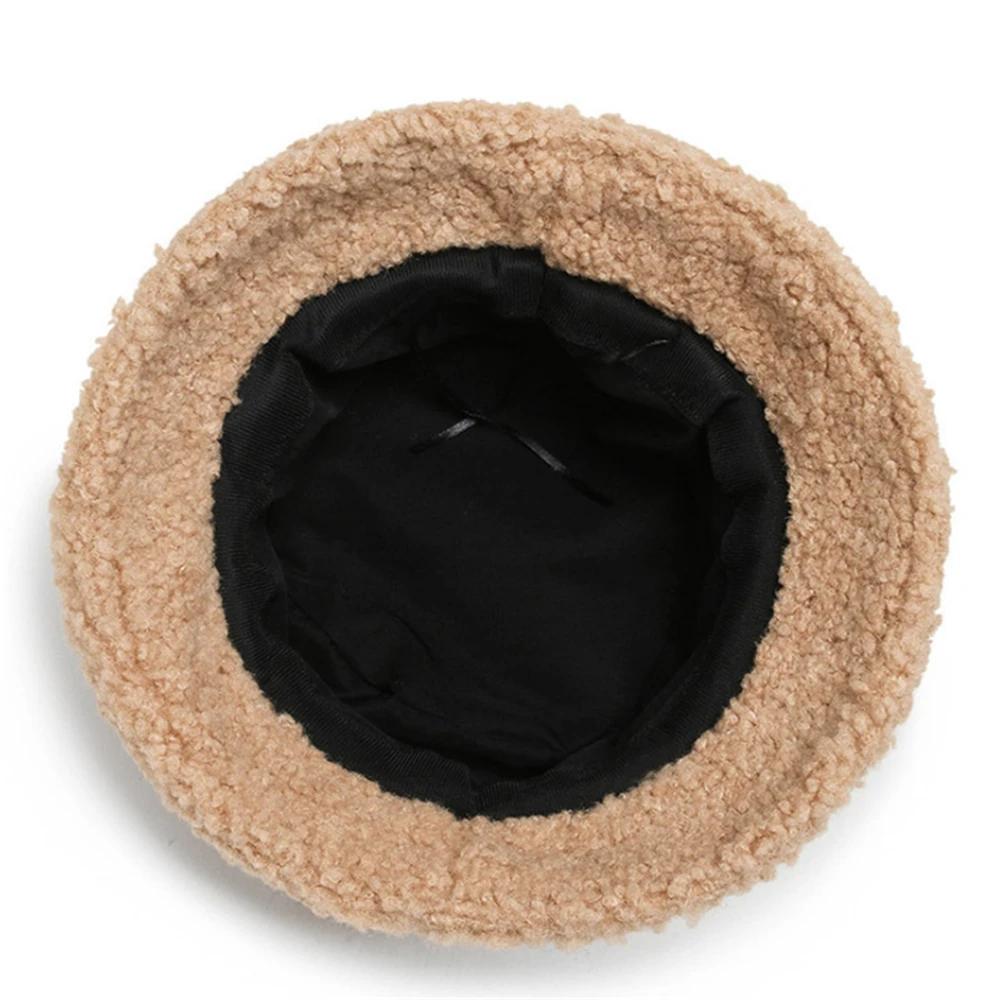 Zimowy ciepły polarowy kapelusz typu bucket dla mężczyzn i kobiet, odporny na zimno, modny kapelusz rybaka, trendy daszek przeciwsłoneczny