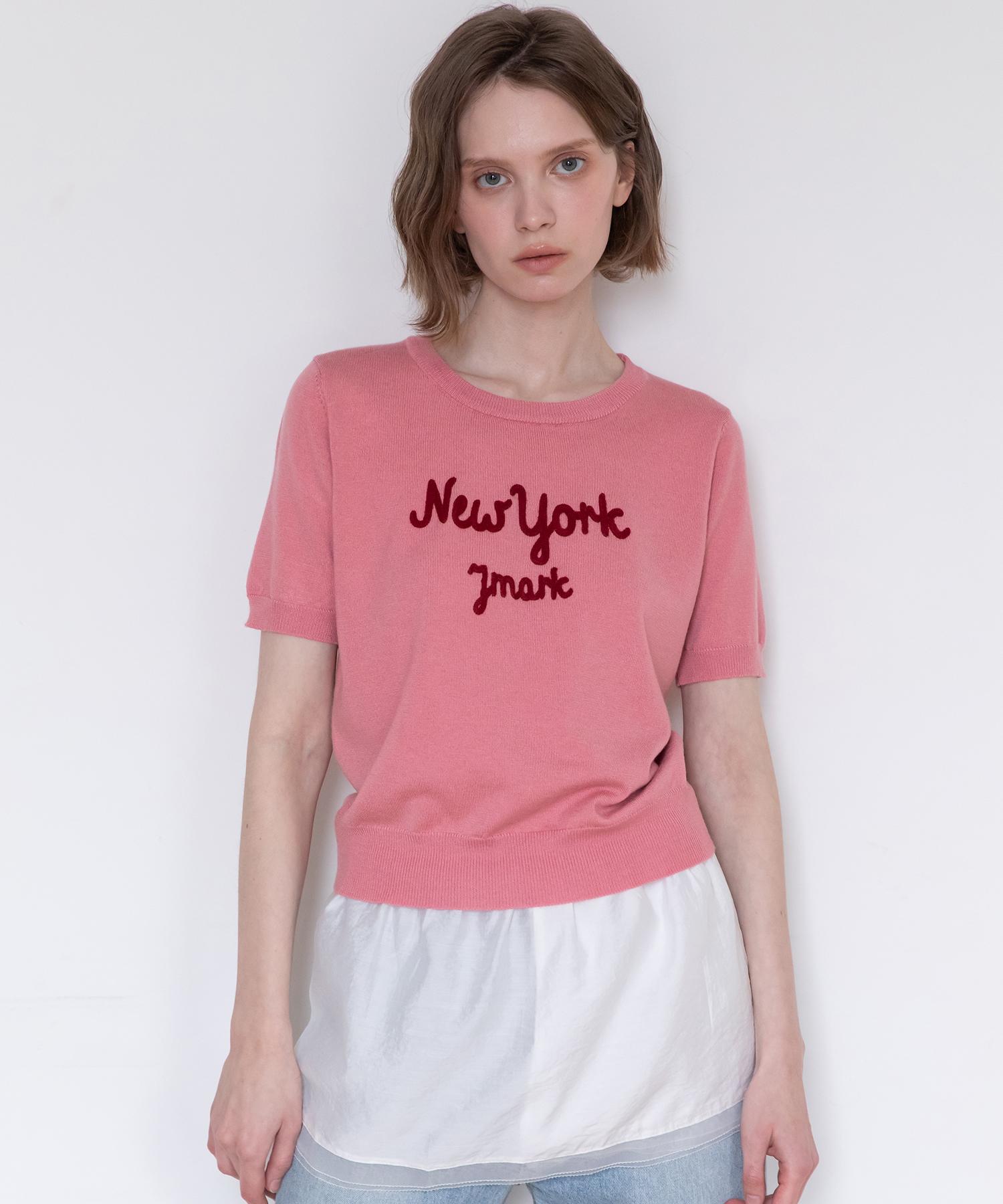 J Mark New York Lettering Knitwear - Pink