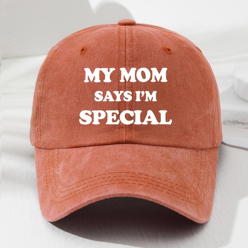 

MY MOM Soft Top Baseball Cap for Men and Women, Fashionable Outdoor Hat, Casual Hip-hop Hat помаранчевий