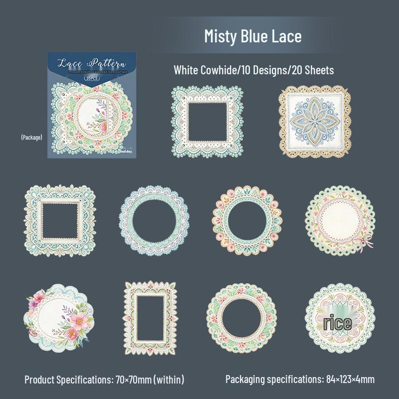 Όμορφη Μέρα Ρετρό Αυτοκόλλητο Σύνολο με Δαντελωτή Άκρη για Ημερολόγια και Χειροτεχνίες DIY