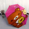 Rilakkuma,Bear Friends Automatic Folding Umbrella Simple 8 Rib Design, Bright Cartoon Pattern, Durable Iron Frame, Suitable For Travel, Outd