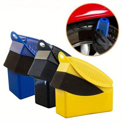 Éponge de Polissage et de Cirage pour Roues de Voiture avec Housse Brosse Lavage Nettoyage Contour de Pneu Applicateur de Pads