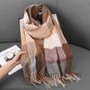 Imitation cashmere scarf women's autumn and winter classic plaid casual fringed student long shawl scarf