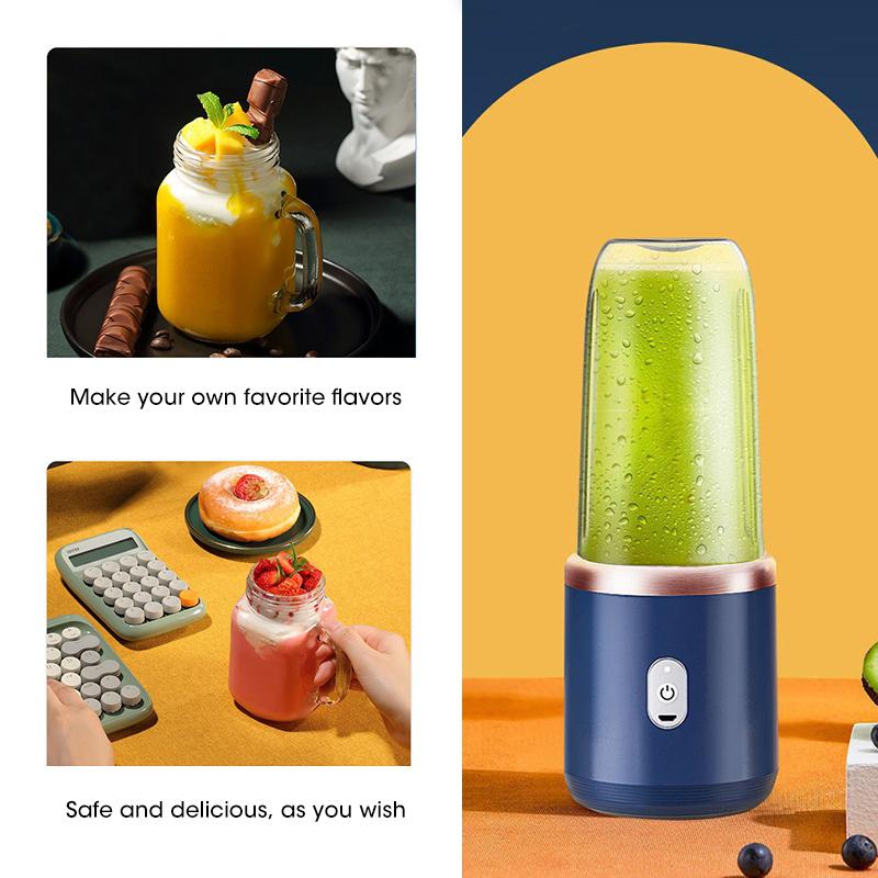 6-Blade Juicer Blender Juicer Cup And Lid Portable USB Rechargeable, Automatic Small Electric Juicer Ice Smoothie Blender