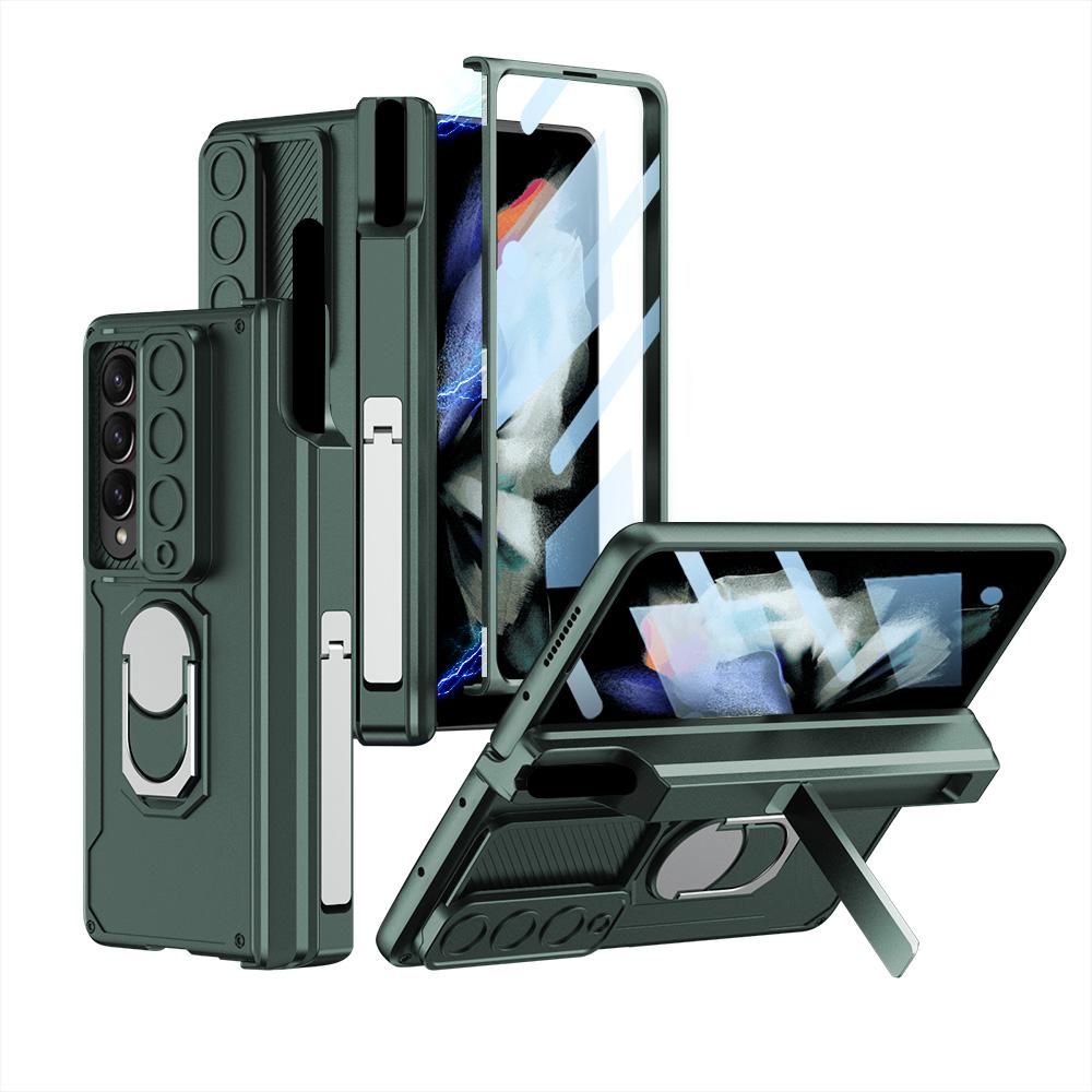 

Magnetic Hinge Shockproof Armor Case For Samsung Galaxy Z Fold 7 6 5 With Glass Film Pen Holder Stand Cover For Galaxy Z Fold 3 Case Samsung Galaxy Z Fold 6