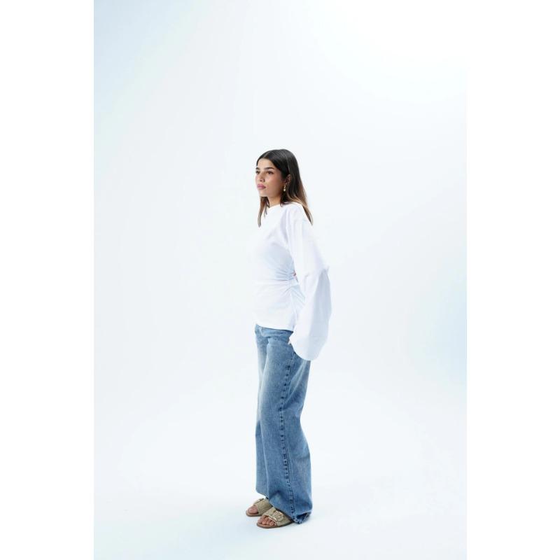 Women S Casual Shirt Waist Tie Pleated Detail Spring Summer Ladies Top